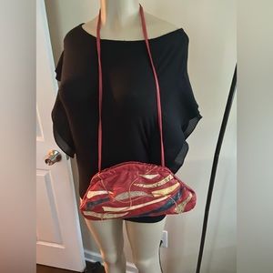 Vintage leather cross body bag/clutch with details